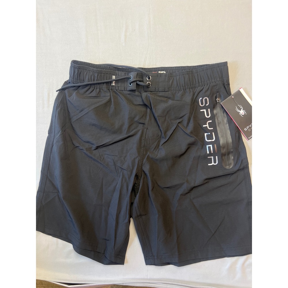 Spyder Swim Mens Black Board Shorts UV Protection Trunks S923004 Medium
